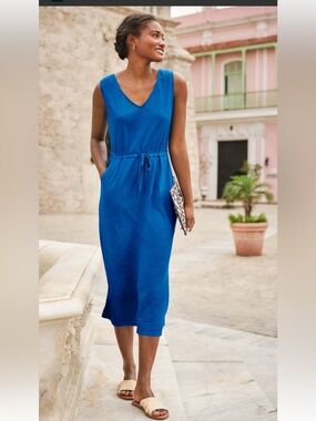 Boden Helen linen sleeveless midi dress. Size 16/18.